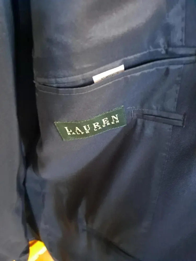 Lauren Ralph Lauren Blue 2‎ Gold Button Blazer 48L